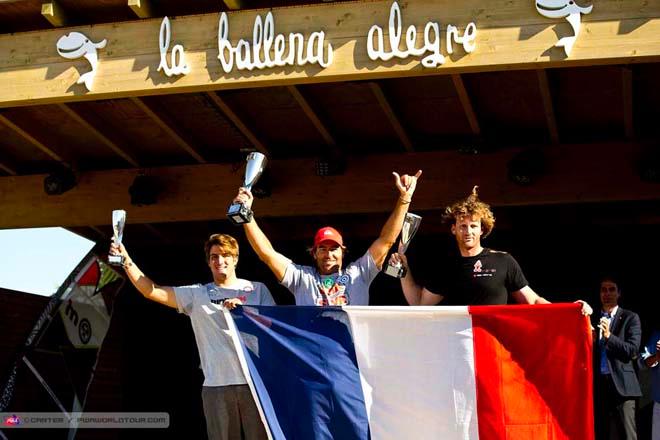 Top three celebrate at the 2014 PWA Catalunya World Cup ©  Carter/pwaworldtour.com http://www.pwaworldtour.com/